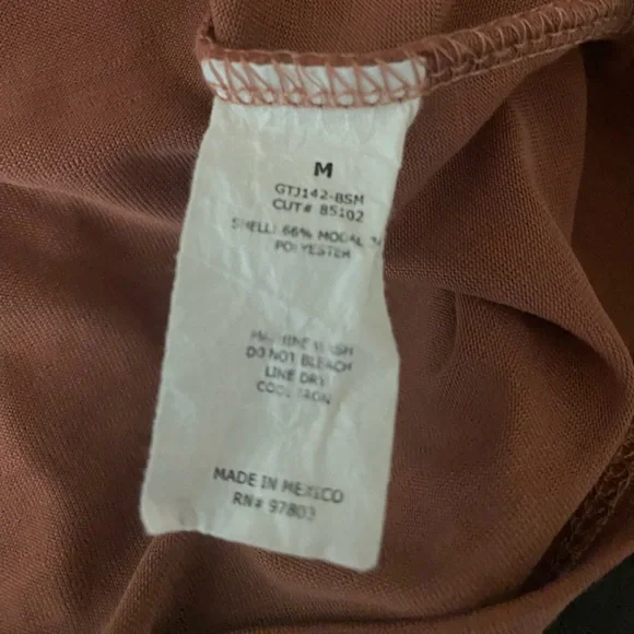 Green Envelope Terracotta Utility Modern Earthy Minimalist Long Sleeve Top M - Picture 5 of 6